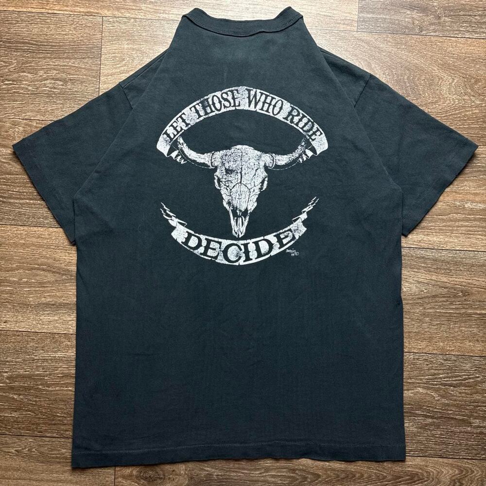 Faded Vintage Single Stitch 1996 Myrtle Beach Rodeo Graphic Henley Tee